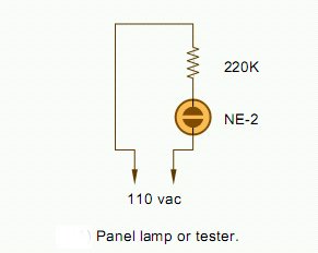 Neon lamp power indicator schematic