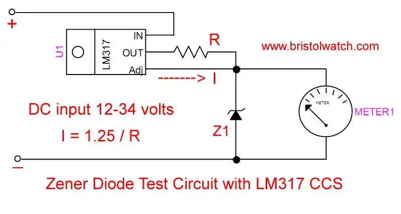 LM317 Zener diode test circuit.