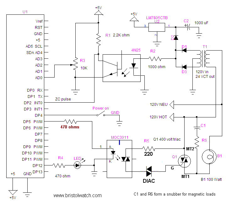Arduino Hardware Interrupts Control AC Power 3 phase heating element wiring diagram 