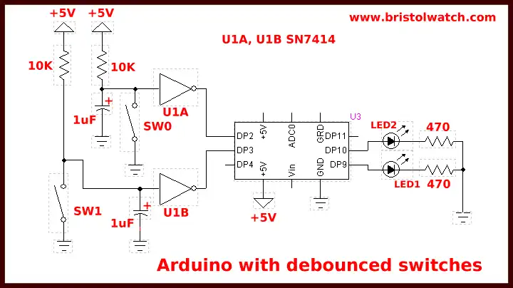 Arduino interrupt test setup.