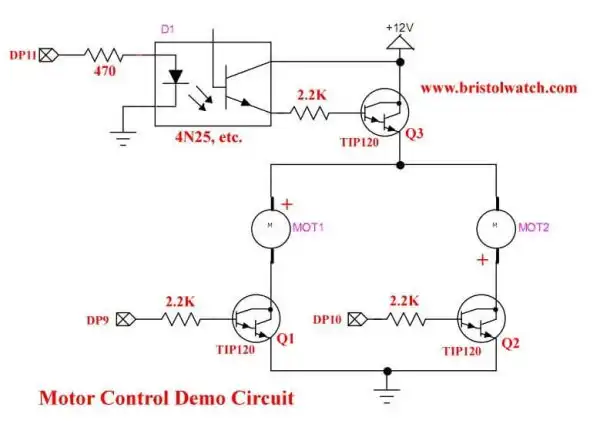 Transistor based motor control circuit.