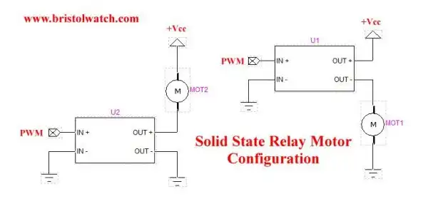 How to connect DC motors to solid state relays.