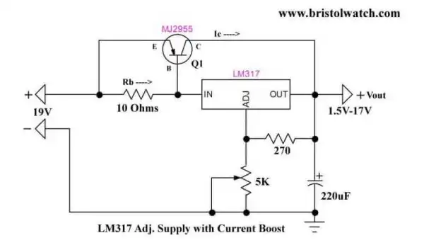 LM317 current boost circuit.