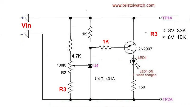 Better TL431 over voltage detector with single supply.