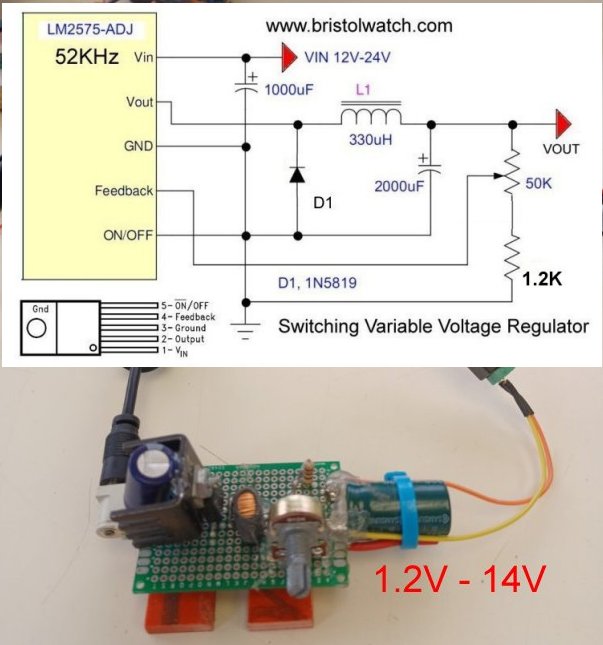 LM7525-Adj variable power supply circuit.