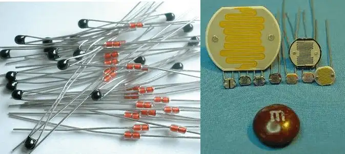 Thermistor and  CdS photocells.