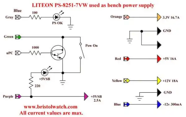 ATX power adaptor schematic.