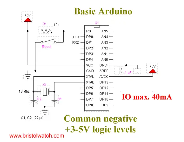 Basic Arduino connections.
