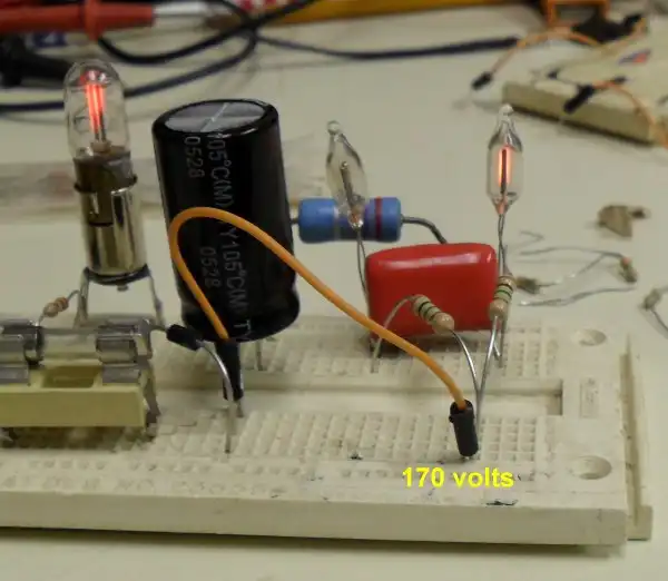 My neon circuit on proto-typing board