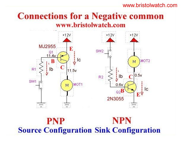 Example NPN and PNP switches.