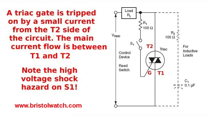 reed switch turning on triac