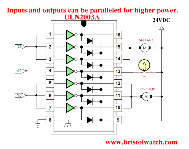 Radioactive Hold combination ULN2003A Darlington Transistor Array Circuit Examples