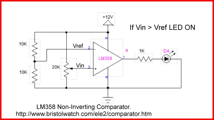 LM358 comparator circuit.