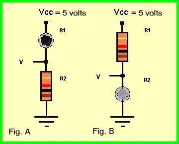 CdS photoresistor example.