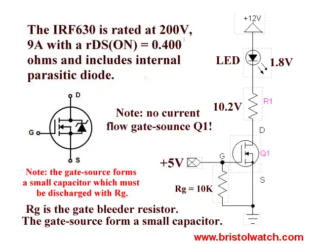 Basic N-channel MOSFET switch.