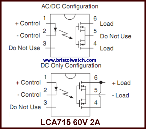 LCA715 AC or DC configuration illustration.