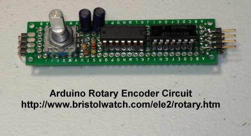 Rotary encoder PC board used with Arduino.
