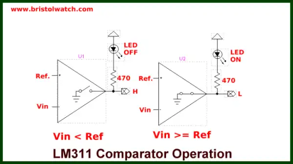 LM311 comparator operation.