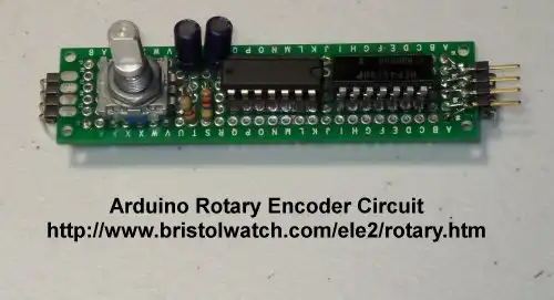 Rotary encoder PC board used with Arduino.