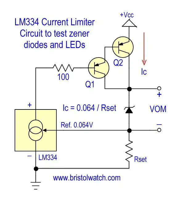 LM334 Zener diode test circuit.