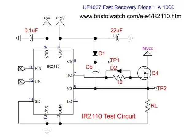 HIGH side MOSFET circuits using IR2110.