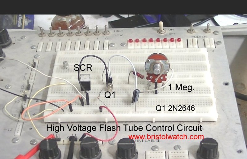 Prototype high voltage flash tube control circuit.
