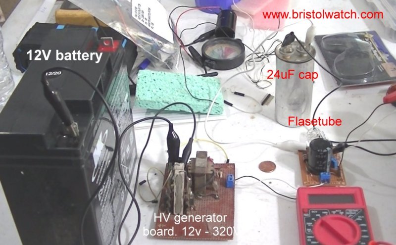 Flash tube high voltage generator prototyping circuits.