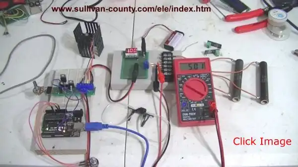 Test setup Arduino controlled constant current source.