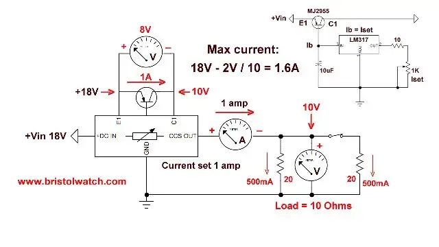 Constant current source test schematic 2.