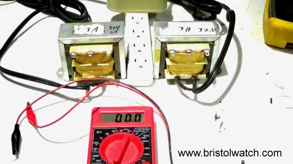 Two identical test transformers.