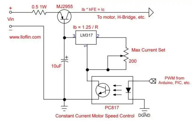 Opto-isolated constant current source using an LM317 and MJ2955 PNP transistor.