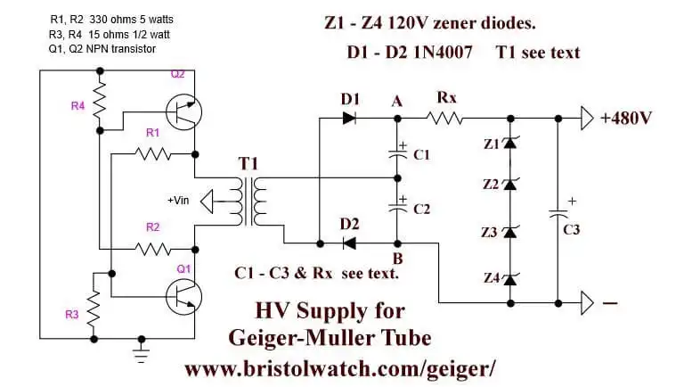 Astable CD4047 High Voltage Power Supply