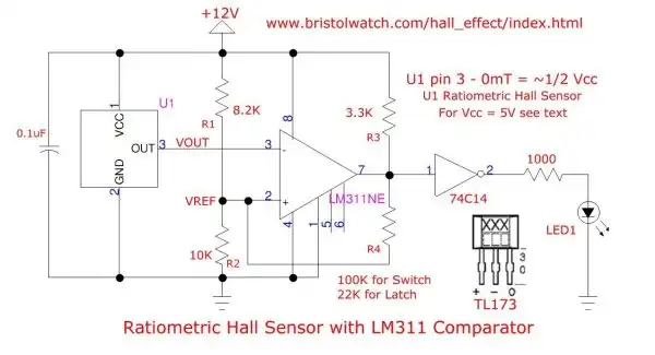 LM311 based Hall Switch