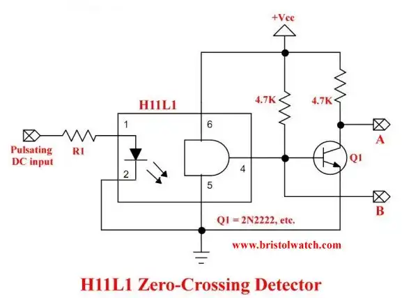 Another H11L1 zero-crossing circuit.