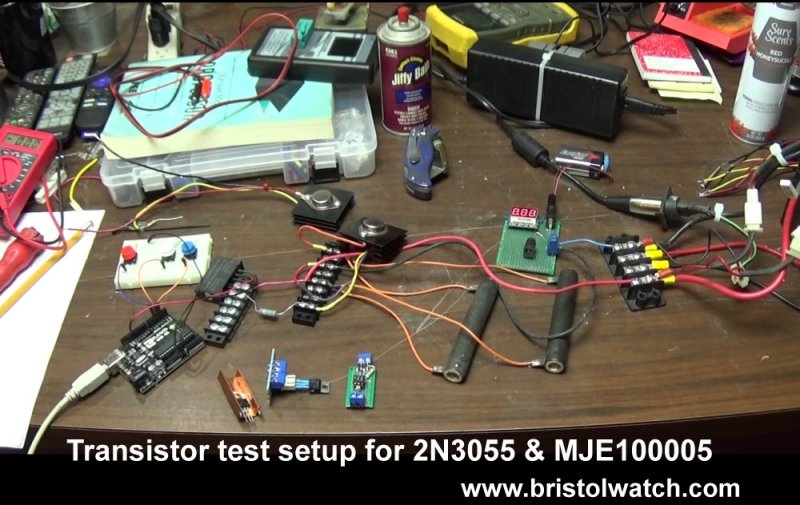 Bipolar transistor test setup.