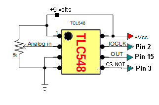TLC548 ADC pinout