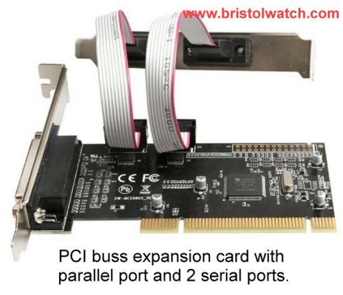 PCI parallel port and 2 serial ports expansion card.