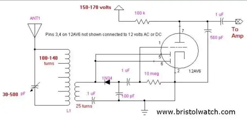 12AV6 vacuum tube radio