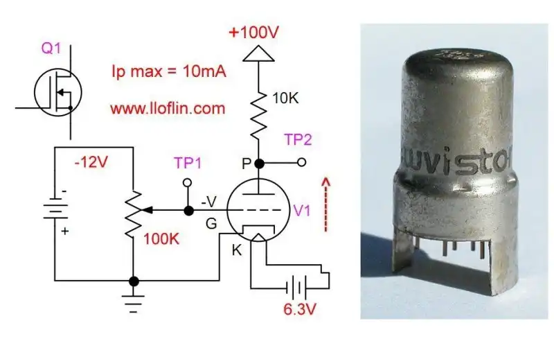 Basic triode vacuum tube circuit