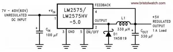 LM2575T switching voltage regulator.